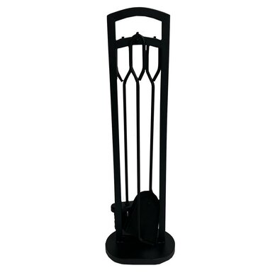 Sada krbového nářadí 70 cm, 3díl. se stojánkem, černá, kov