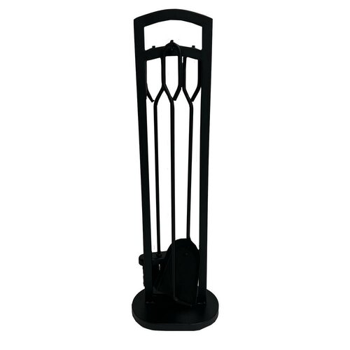 Set de unelte pentru șemineu 70 cm, 3 piese, cusuport, negru, metal