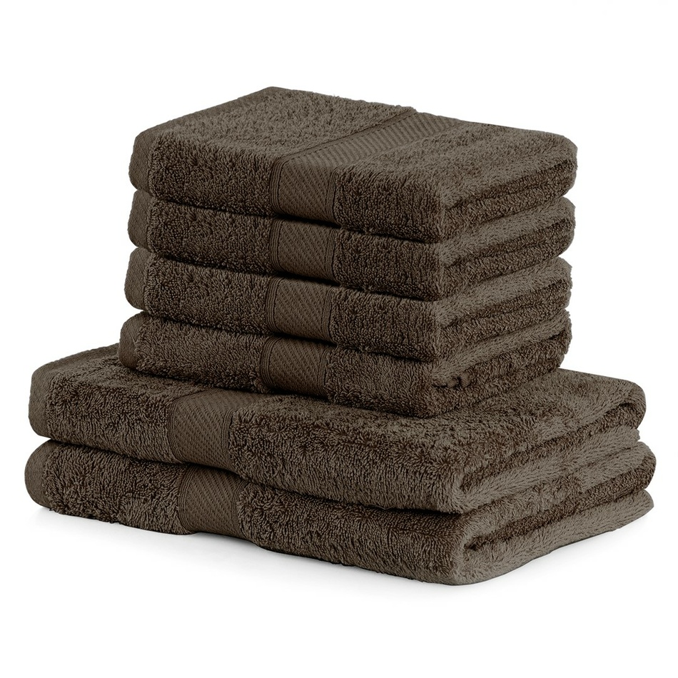 Fotografie DecoKing Sada ručníků a osušek Bamby hnědá, 4 ks 50 x 100 cm, 2 ks 70 x 140 cm
