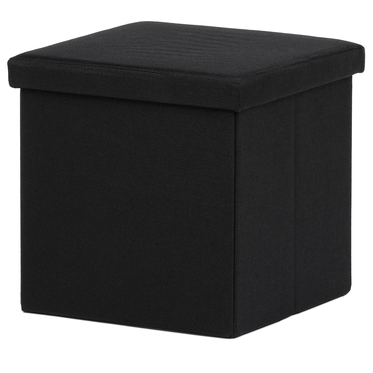 Fotografie Taburet s úložným prostorem, černá, 38 x 38 x 38 cm