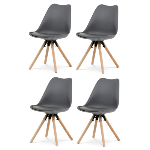 Zestaw krzeseł do jadalni CT-762 GREY, 4 szt.
