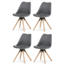 Zestaw krzeseł do jadalni CT-762 GREY, 4 szt.
