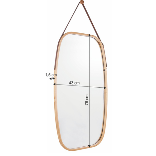 Függő tükör bambuszkerettel Lemi 3, 43 x 1,5 x 76cm