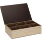 Cutie din lemn pentru pliculețe de ceai Ribbon, 24 x 7 x 16 cm, maro deschis