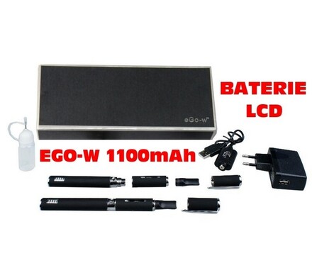 Elektronická cigareta eGo-W LCD 2 kusy + príslušen, čierna,