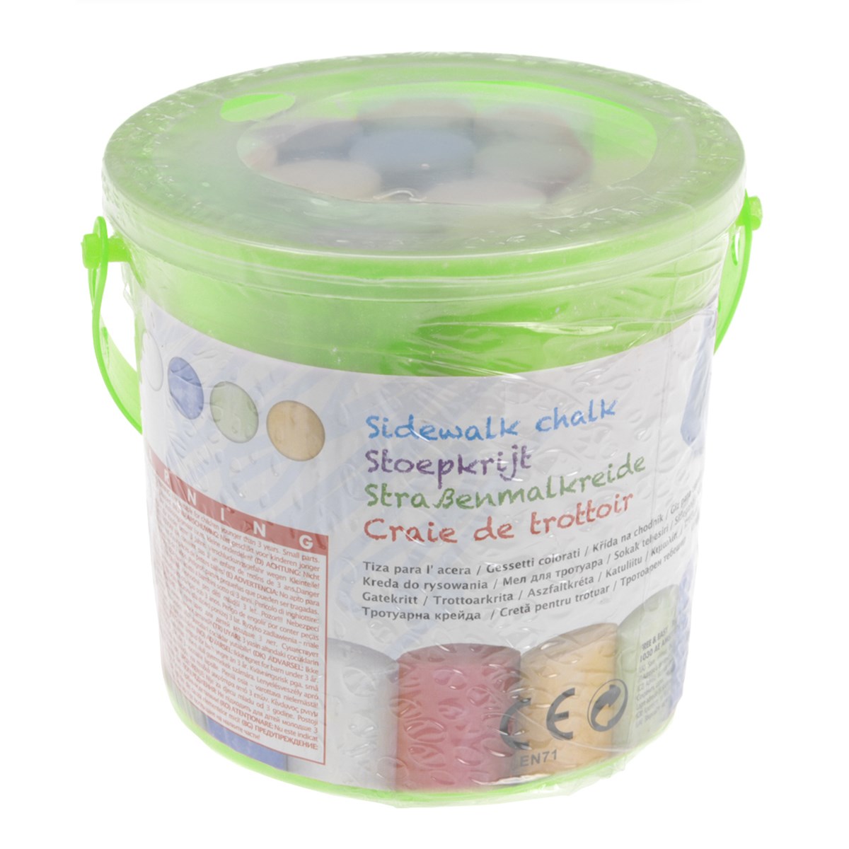 Sada kried na chodník vo vedierku zelená, 15 ks