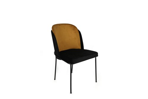 Zestaw krzeseł do jadalni Dore Mustard and Black, 4 szt.