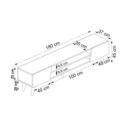 Televizní stolek Clark Walnut and Beige