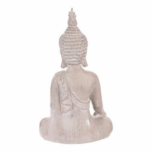 Dekorace soška Buddha sedící, šedá, polyresin, 30 x 22 x 54 cm