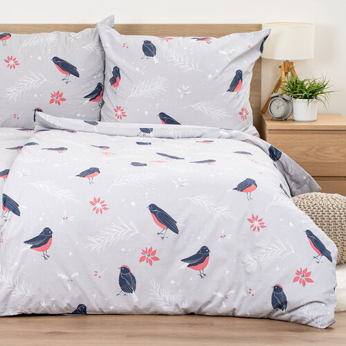 4Home Lenjerie de pat din bumbac Winter Robin, 140x 200 cm, 70 x 90 cm