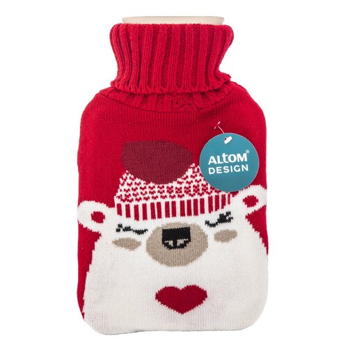 Altom Termofor kötött huzatban, Bear piros, 1 l