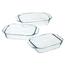 Pyrex üveg sütőedény készlet 3 db, 2 l + 3 l + 4 l