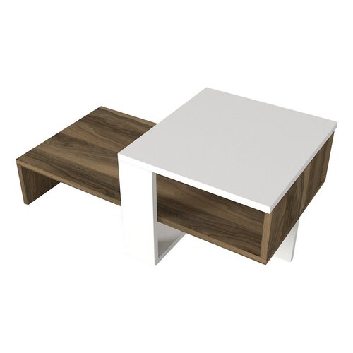 Konferenční stolek Chain White and Walnut