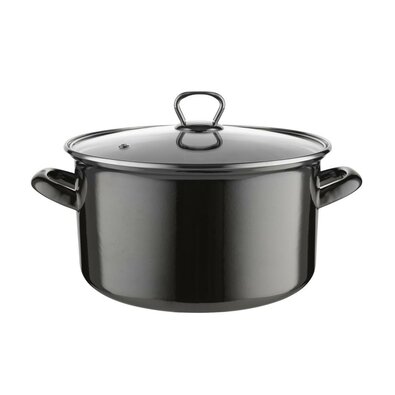 Emaille-Topf mit Deckel 5,6 l, schwarz