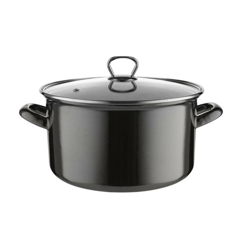 Emajlirana lonec s pokrovom 5,6 l, črna