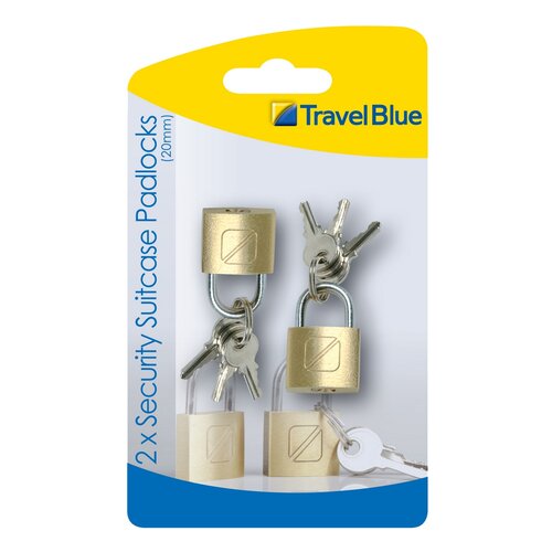 Travel Blue TBU-021 Sada mosadzných cestovných zámkov na batožinu 2 ks, 2 cm