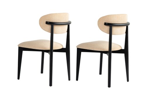 Esszimmerstuhl-Set Lionte Beige and Black, 2 Stück