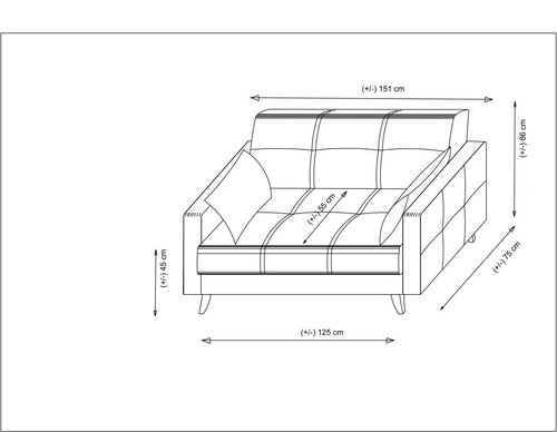 Klappsofa Polya Dark Grey