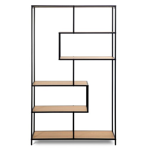 Kovový regál LOFTY GRID Classic Oak, 185 x 114 cm