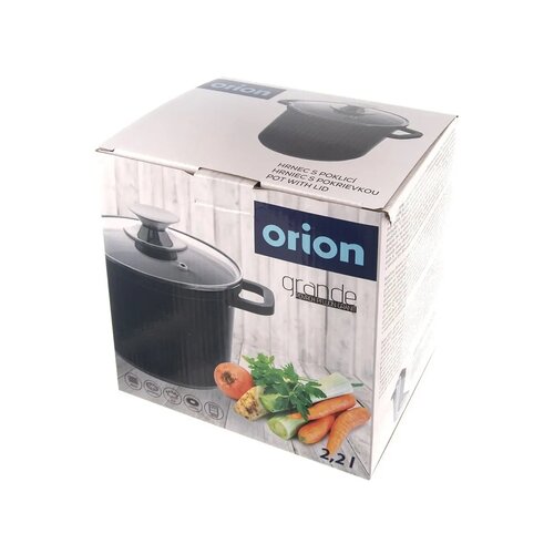 Oală cu capac din sticlă Orion Grande , 2,2 l