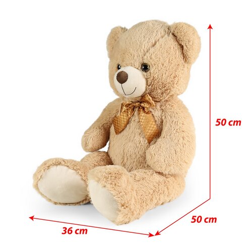 Rappa Duży pluszowy miś Ron jasnobrązowy z zawieszką, 78 cm
