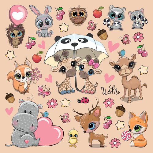 Samolepilna dekoracija Živali, 30 x 30 cm