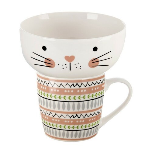 Orion porcelanska skodelica s skodelico Mačka,0,35 l