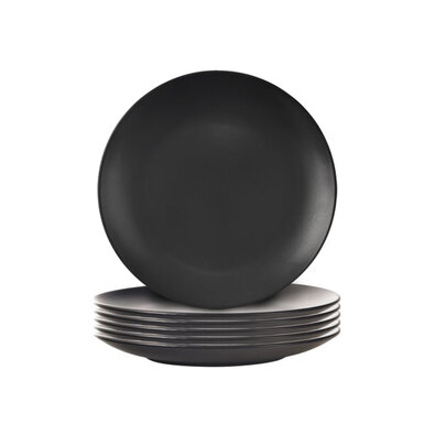 Orion Sada keramických dezertních talířů Alfa 21 cm, černá, 6 ks