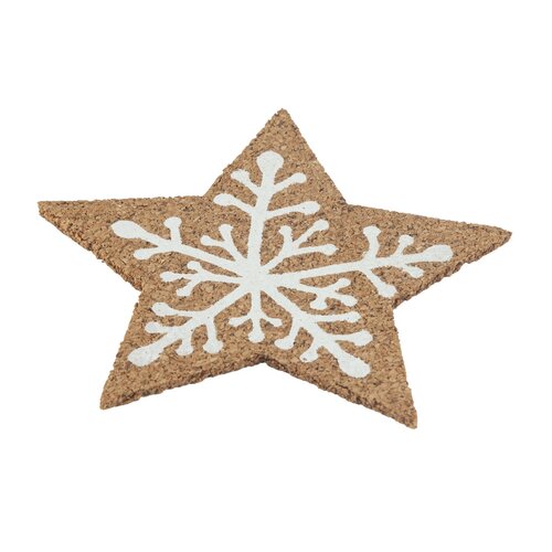 Altom Korková podložka pod hrnček Winter star 10 x 10 x 0,3 cm, sada 6 ks