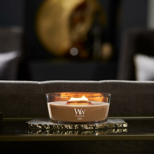 WoodWick Vonná sviečka loď Cashmere, 453 g