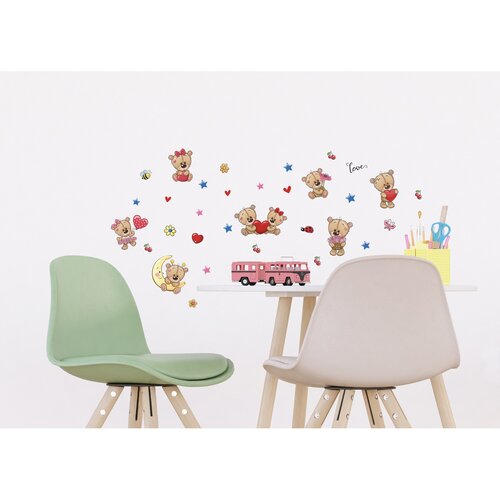 Samolepilne dekoracije Medvedki, 30 x 30 cm