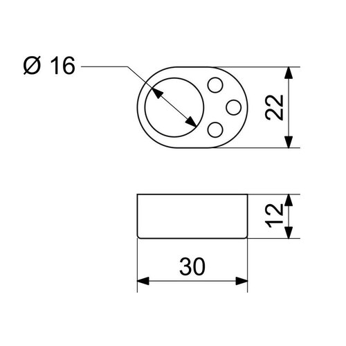 Egyszerű PVC ajtókilincs ütköző RK.ZAR.101.CIR, 7 ks