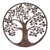Decorație metalică de perete Arborele vieții dincupru, diametru 60 cm