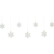 Světelný venkovní závěs Snowflakes, 200x60cm, LED, studená bílá, časovač, 8 funkcí, na baterie
