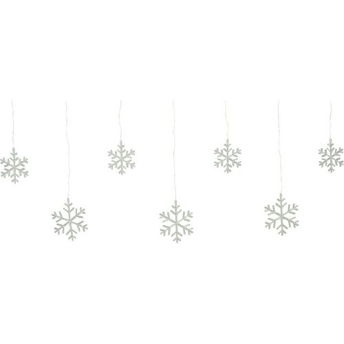 Зовнішня світлова гірлянда Snowflakes, 200x60см, LED, холодна біла, таймер, 8 функцій, на батарейках