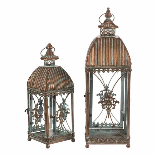 Set de felinare metalice Romance, 2 buc., cupru