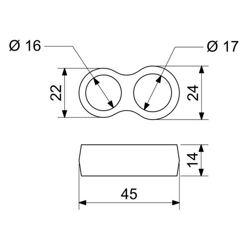 Doppelter PVC-Türstopper RK.ZAR.108.CIR, 7 Stück