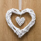 Decoraţiune suspendată StarDeco, Inimă împletită, alb, 25 cm