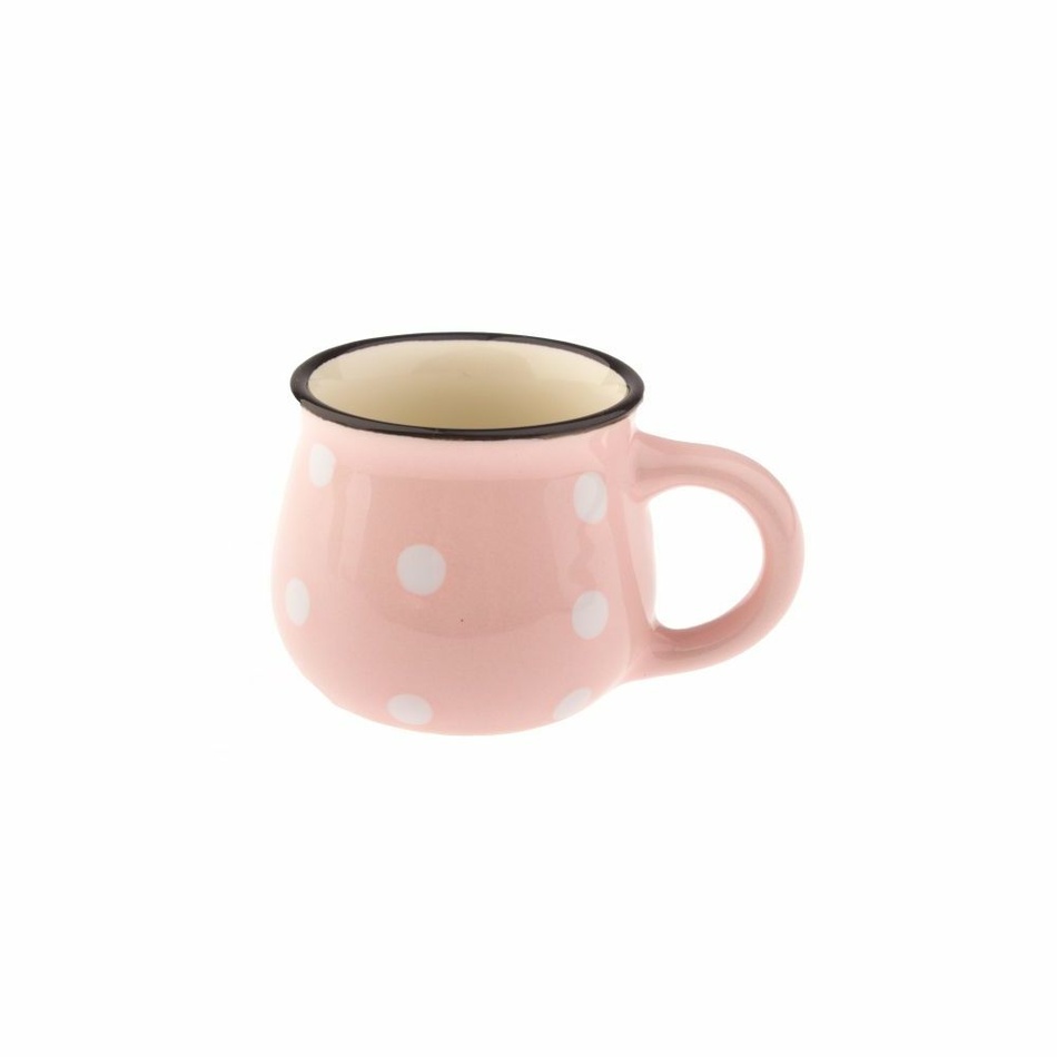 Dots kerámia bögre 75 ml, lazac színű , narancssárga, 75 ml akciós termékkép 1