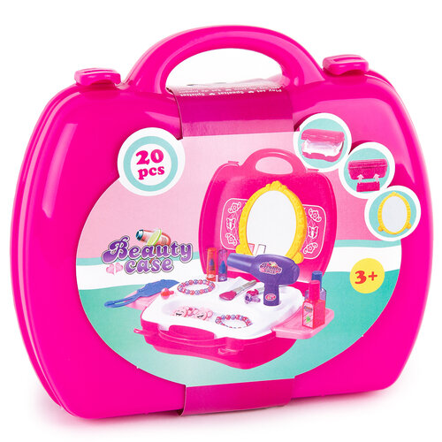 Salon piękności w kuferku, różowy