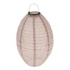 Textilní vekovní lampion se solárním LED světlem, 25 cm, hnědá