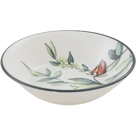 Súprava 6 kameninových hlbokých tanierov Herbal 18 cm