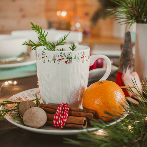 Set căni din porțelan Altom XmasTree 500 ml, 6 buc.