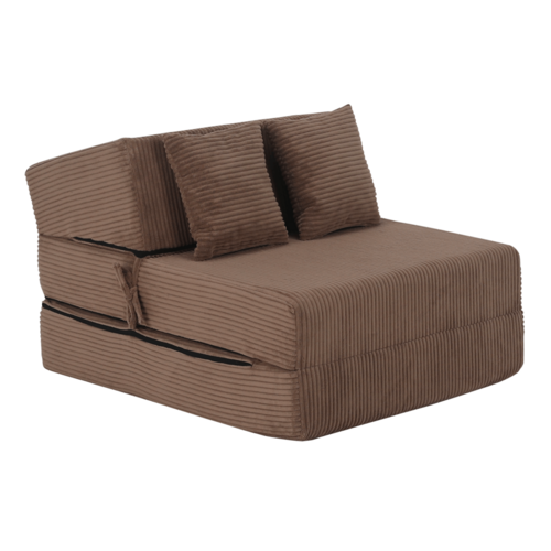 Skladacie kreslo/matrac PELOS, svetlo hnedá