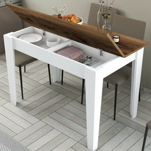Masă de sufragerie Kiev White and Walnut