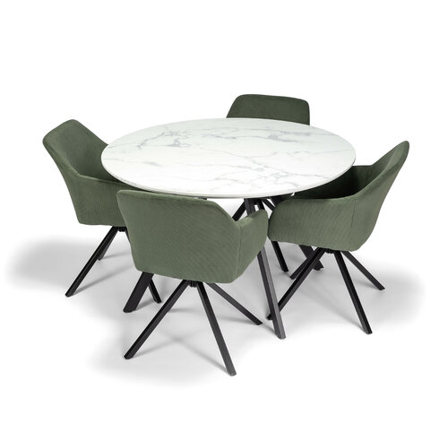Jedálenský stôl FINO QUATTRO MARBLE 120, bielymramor