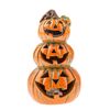 Jesenná keramická dekorácia Tri tekvičky s tváričkou, 9 x 15 cm