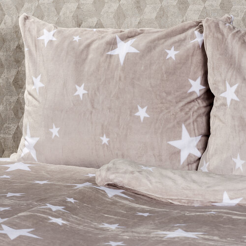 4Home obliečky mikroflanel Stars Grey, 140 x 220 cm, 70 x 90 cm
