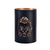 InDecor Kovový svícen Buddha črna, 13 x 13 x 22 cm