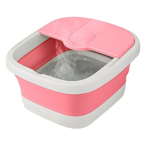Składana wanna do masażu stóp z podgrzewaniem, różowy